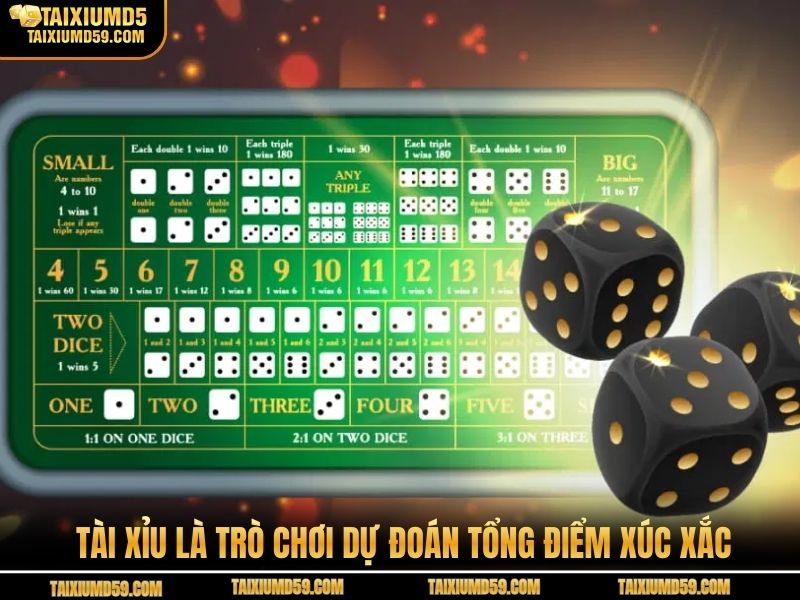 Tài xỉu là trò chơi dự đoán tổng điểm xúc xắc